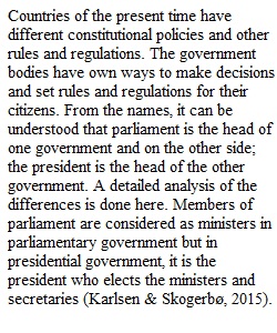 Module 5 Discussion Parliamentary and Presidential Systems